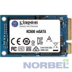 Kingston накопитель SSD 256GB KC600 Series SKC600MS 256G mSATA