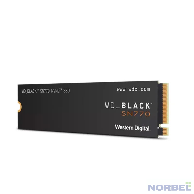 Western digital накопитель WD SSD Black SN770 NVMe, 2.0TB, M.2 22x80mm , NVMe, PCIe 4.0 x4, 3D TLC, R W 5150 4850MB s, IOPs 650 000 800 000, TBW 1200, DWPD 0.3 12 мес.
