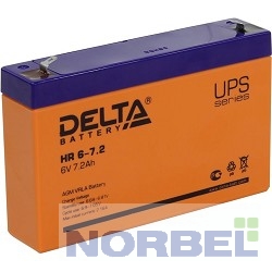 Delta батареи HR 6-7.2 7.2 А ч, 6В свинцово- кислотный аккумулятор