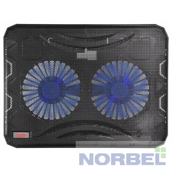 Buro Аксессуар к ноутбуку Подставка для ноутбука 15.6"358x270x21mm 1xUSB 2x 140mmFAN 597г металлическая сетка пластик черный BU-LCP156-B214