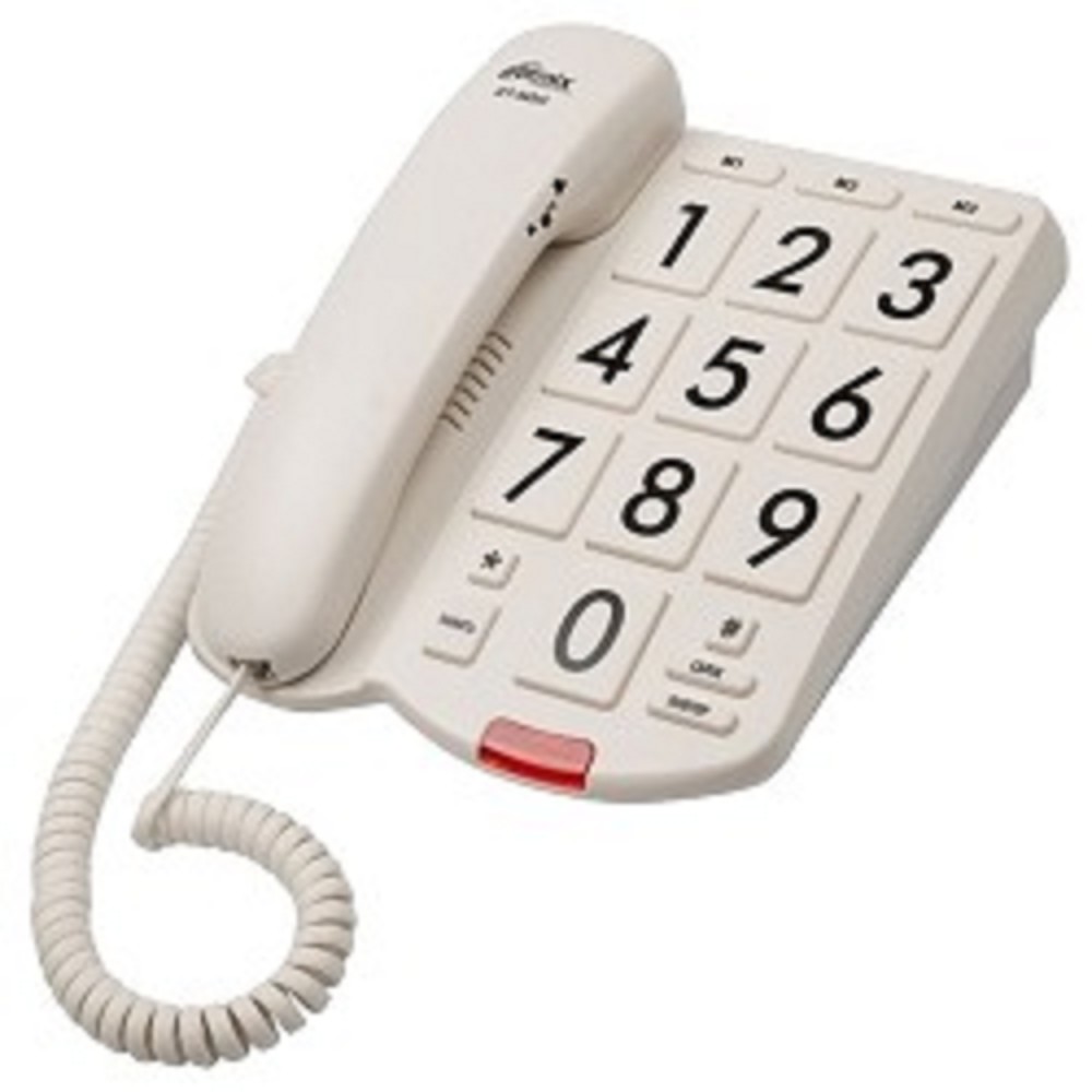 Ritmix Телефон RT-520 ivory Телефон проводной повтор. набор, регулировка уровня громкости, световая индикац