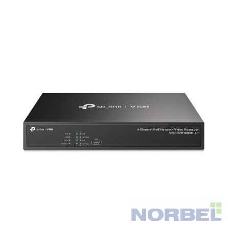 TP-Link Видеорегистратор VIGI NVR1004H-4P 4-канальный сетевой видеорегистратор с поддержкой PoE+