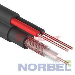 Rexant Оборудование для систем видеонаблюдения 01-4002 Кабель видеонаблюдения +2 жилы 100м черный ККСП