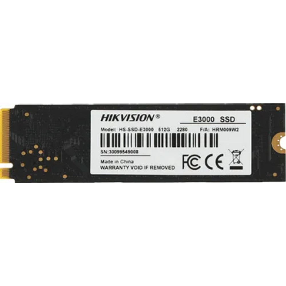 Hikvision носитель информации SSD M.2 512GB E3000 Series <HS-SSD-E3000 512G> PCI-E 3.0 x4, up to 3500 1800MBs, 3D NAND, 224TBW, NVMe, 22x80mm