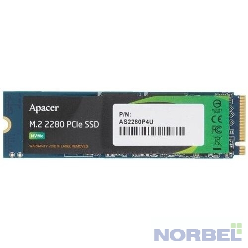 Apacer накопитель SSD M.2 256Gb PCIe Gen3x4, R3500 W1200 Mb s, MTBF 1.8M, 3D NAND, NVMe AP256GAS2280P4U-1