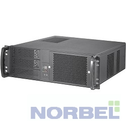 Procase Корпус EM338F-B-0 Корпус 3U Rack server case,съемный фильтр, черный, без блока питания, глубина 380мм, MB 12"x9.6"