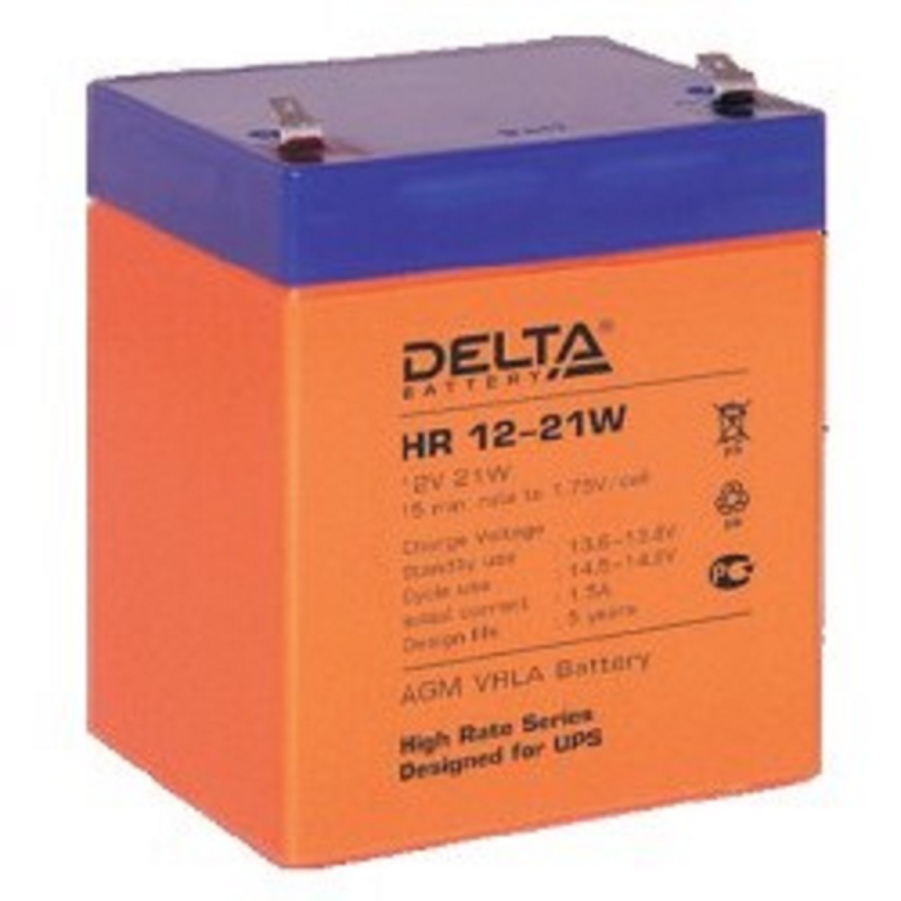 Delta батареи HR 12-21 W 5 А ч, 12В свинцово- кислотный аккумулятор