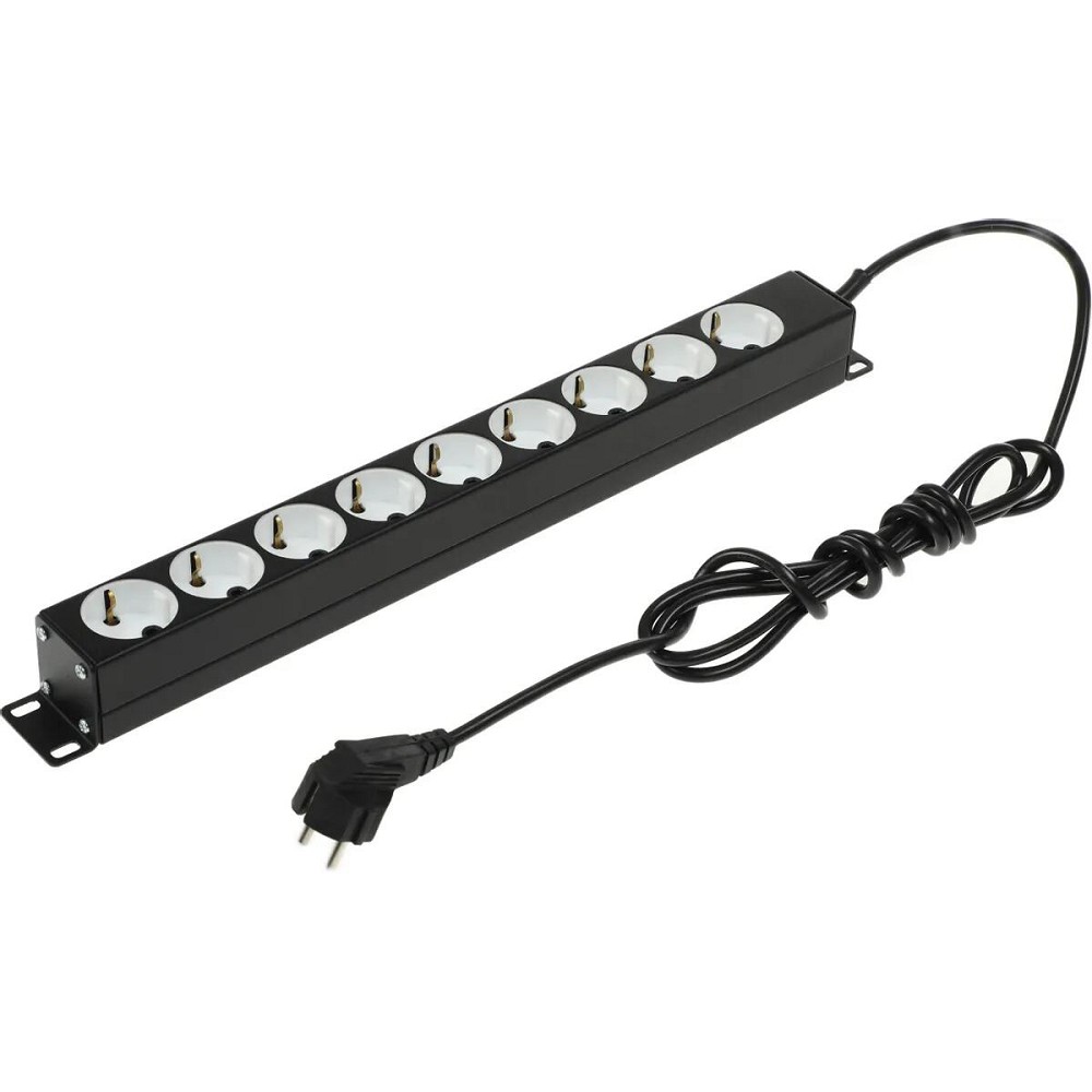 ЦМО Блок силовых розеток 19" со шнуром 2.0 м без выключателя, 9 розеток БР-9П-Ш-9005