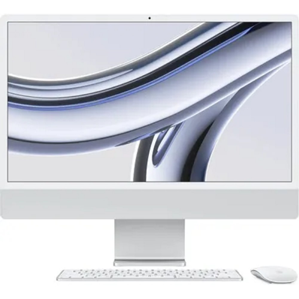 Apple Моноблок iMac A2874 24" 4.5K M3 8 core 4 8Gb SSD256Gb 8 core GPU macOS WiFi BT 143W клавиатура мышь Cam серебристый Z195000C9