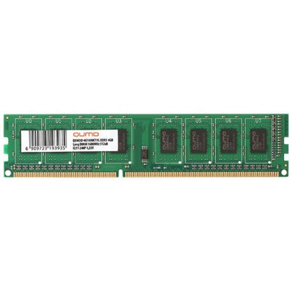 Qumo Модуль памяти DDR3 DIMM 8GB PC3-12800 1600MHz QUM3U-8G1600C11L 1.35V