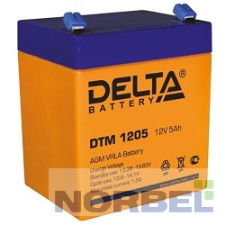 Delta батареи DTM 1205 5 А ч, 12В свинцово- кислотный аккумулятор