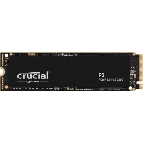 Crucial накопитель P3, 4000GB, M.2 22x80mm , NVMe, PCIe 3.0 x4, QLC, R W 3500 3000MB s, TBW 800, DWPD 0 CT4000P3SSD8