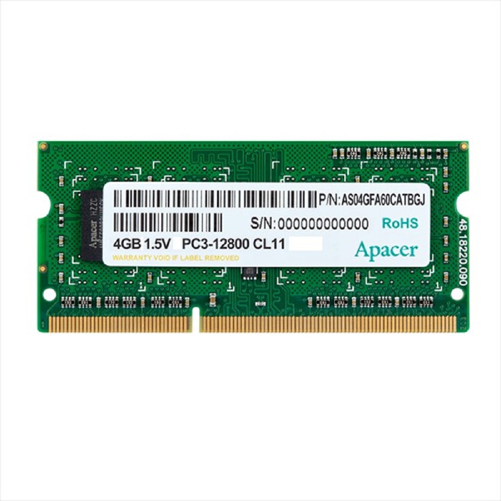 Apacer Модуль памяти DDR3 SODIMM 4GB DS.04G2K.KAM PC3-12800, 1600MHz
