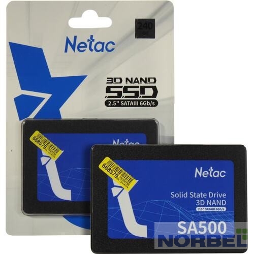Netac Накопитель SSD SATA III 240Gb NT01SA500-240-S3X SA500 2.5"