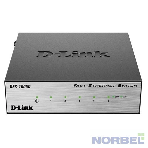 D-Link Сетевое оборудование DES-1005D O2B Неуправляемый коммутатор с 5 портами 10 100BASE-TX