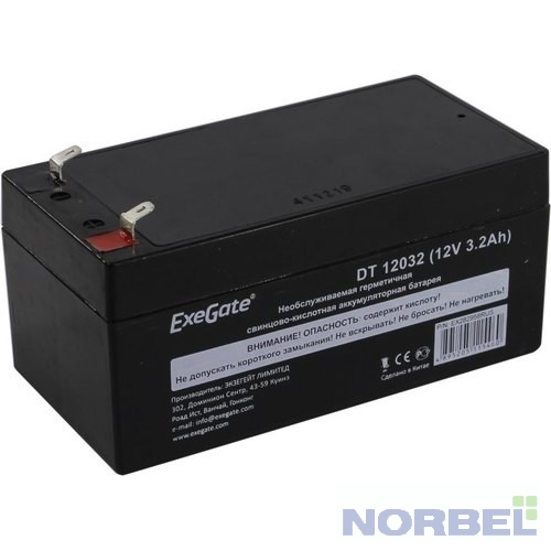 EXEGATE батареи EX282958RUS Аккумуляторная батарея DT 12032 12V 3.2Ah, клеммы F1