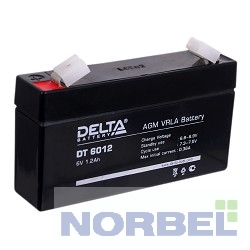 Delta батареи DT 6012 1,2 А ч, 6В свинцово- кислотный аккумулятор