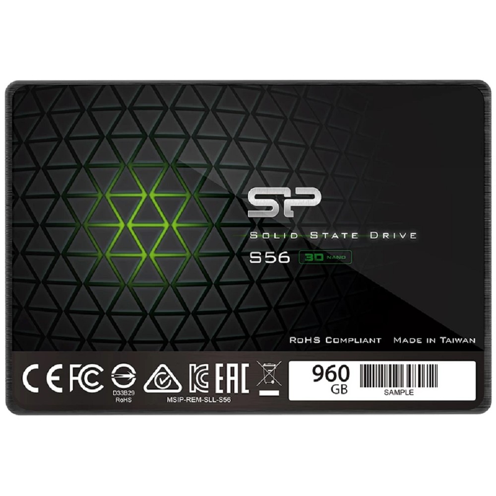 Silicon Power накопитель SSD 2.5" 960GB Slim S56 <SP960GBSS3S56A25> SATA3, up to 500 450MBs, 3D NAND, 500TBW, 7mm