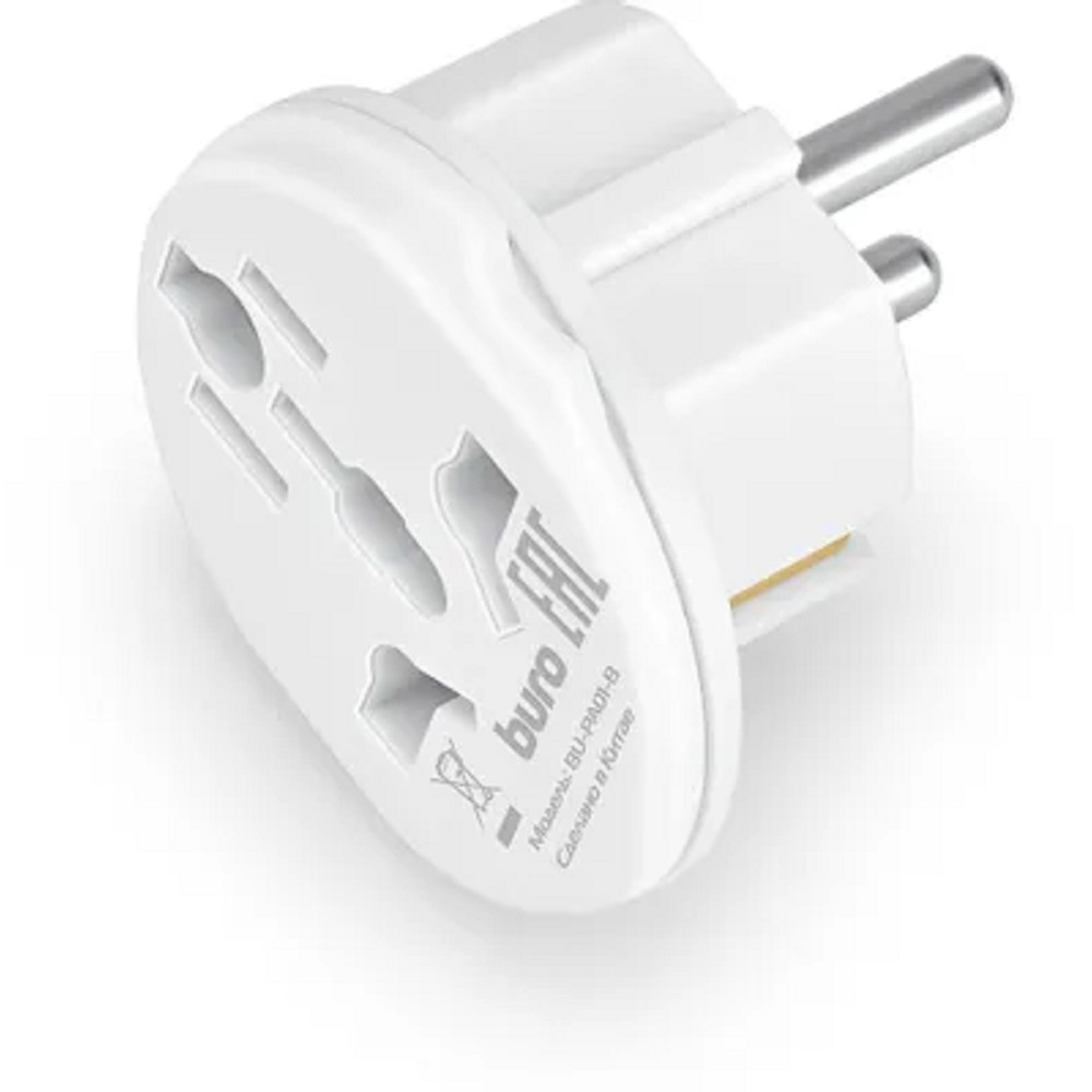 Buro Адаптер-переходник BU-PA01-W 1 розетка белый пакет ПЭ BU-PA01-W