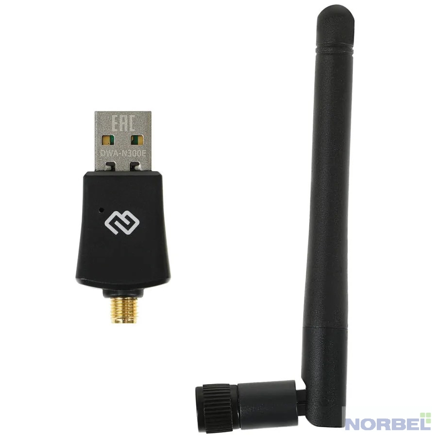 Digma Сетевое оборудование DWA-N300E Net Adapter WiFi N300 USB 2.0 ant.ext.rem 1ant. pack:1pcs