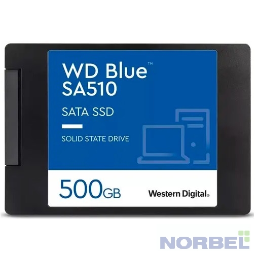 Western digital накопитель WD SSD Blue SA510, 500GB, 2.5" 7mm, SATA3, WDS500G3B0A
