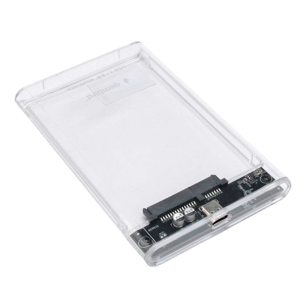 Gembird Контейнер для HDD EE2-U3S-7 Внешний корпус USB 3.0 для 2.5" HDD SSD порт Type-С, SATA III, пластик, прозрачный