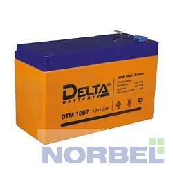 Delta батареи DTM 1207 7,2 А ч, 12В свинцово- кислотный аккумулятор