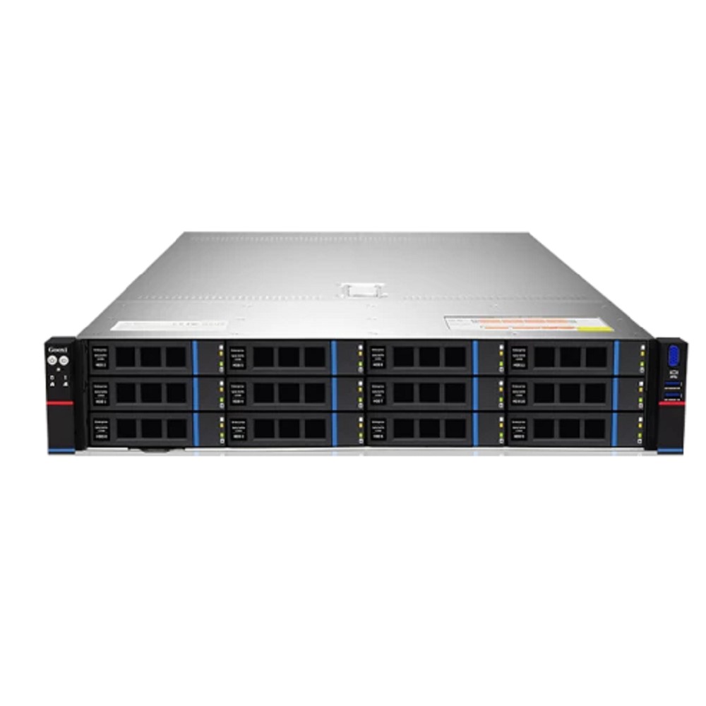 Gooxi Сервер SR201-D12RE 2U, 2x Socket SP3; 32x DDR4; 12x 3.5 2.5" SATA SAS; 12Gb s SAS expander; 2x 2.5" rear SAS SATA; 2x 2.5" rear NVMe; 2х M.2 NVMe 2280; 2xPCIe 4.0x16; 4xPCIe 4.0x8; OCP3.0; 2x1GbE i350