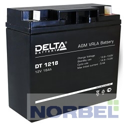 Delta батареи DT 1218 18 А ч, 12В свинцово- кислотный аккумулятор