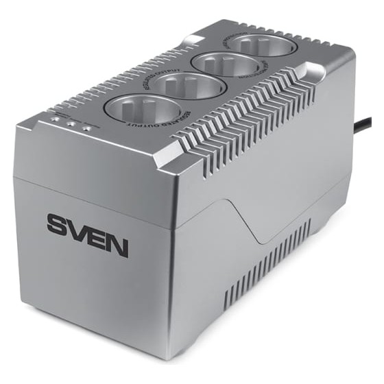Sven Стабилизатор VR-F1000 320Вт, Вх.184-285V,4 CEE7 4 2 AVR, 2 сетевой фильтр серебро