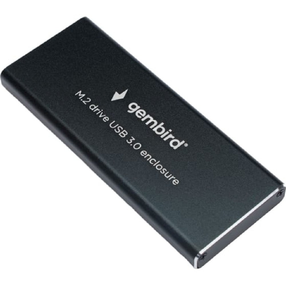 Gembird Контейнер для HDD EEM2-SATA-1 Внешний корпус USB 3.0 для M2 SATA порт MicroB, металл, черный