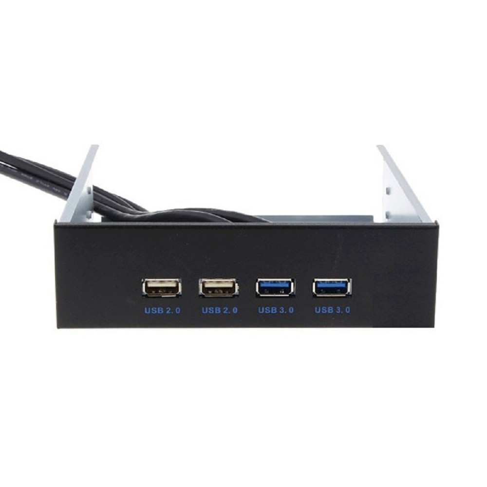 EXEGATE USB-концентраторы EX269460RUS Фронтальная панель U5H-614, 5.25", 2х USB + 2х USB 3.0, черная