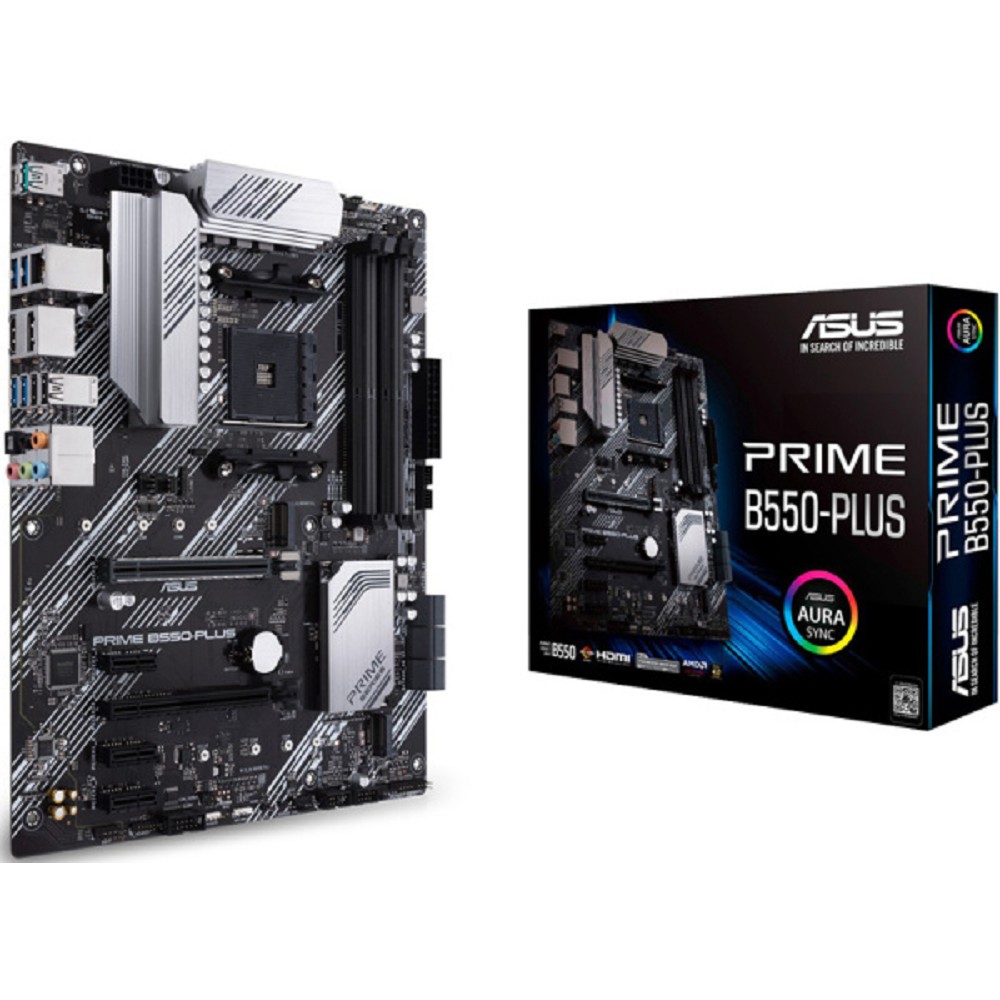 Asus Материнская плата PRIME B550-PLUS Socket AM4, ATX, 4xDDR4 128GB , DP HDMI, 1xPCIe 4.0x16 1xPCIe 3.0x16, 3xPCIe 3.0, 1xLAN, 6xSATA 6Gb s, 2xM.2, 1xType-C, 5xUSB 3.2, 2xUSB 2.0