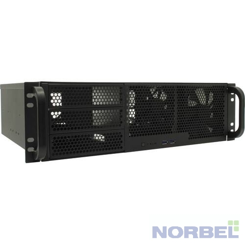 Procase Корпус RM338-B-0 Корпус 3U server case,3x5.25+8HDD,черный,без блока питания,глубина 380мм, MB CEB 12"x10.5"