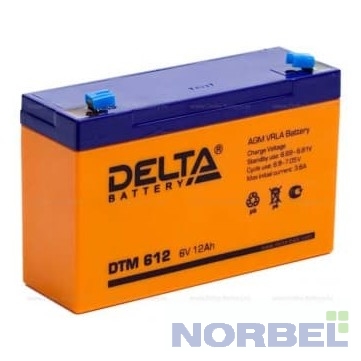 Delta батареи DTM 612 12 А ч, 6В свинцово- кислотный аккумулятор