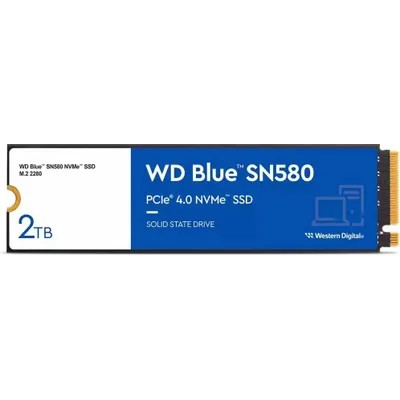 Western digital накопитель WD SSD Blue SN580 NVMe, 2000GB, M.2 22x80mm , NVMe, PCIe 3.0 x4, 3D TLC, WDS200T3B0E