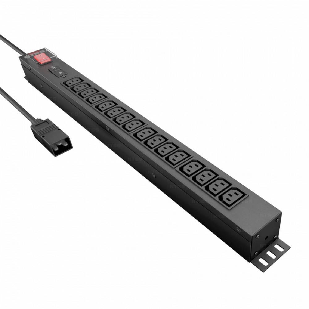 NTSS Блок розеток Блок распр.питания , Basic, 1ф16А, 3.7кВт, выкл. с подсв., 1 гидр.авт., 16 С13, сталь, 3м каб., вил. IEC 60320 C20 -PDU-KB2516-3C20