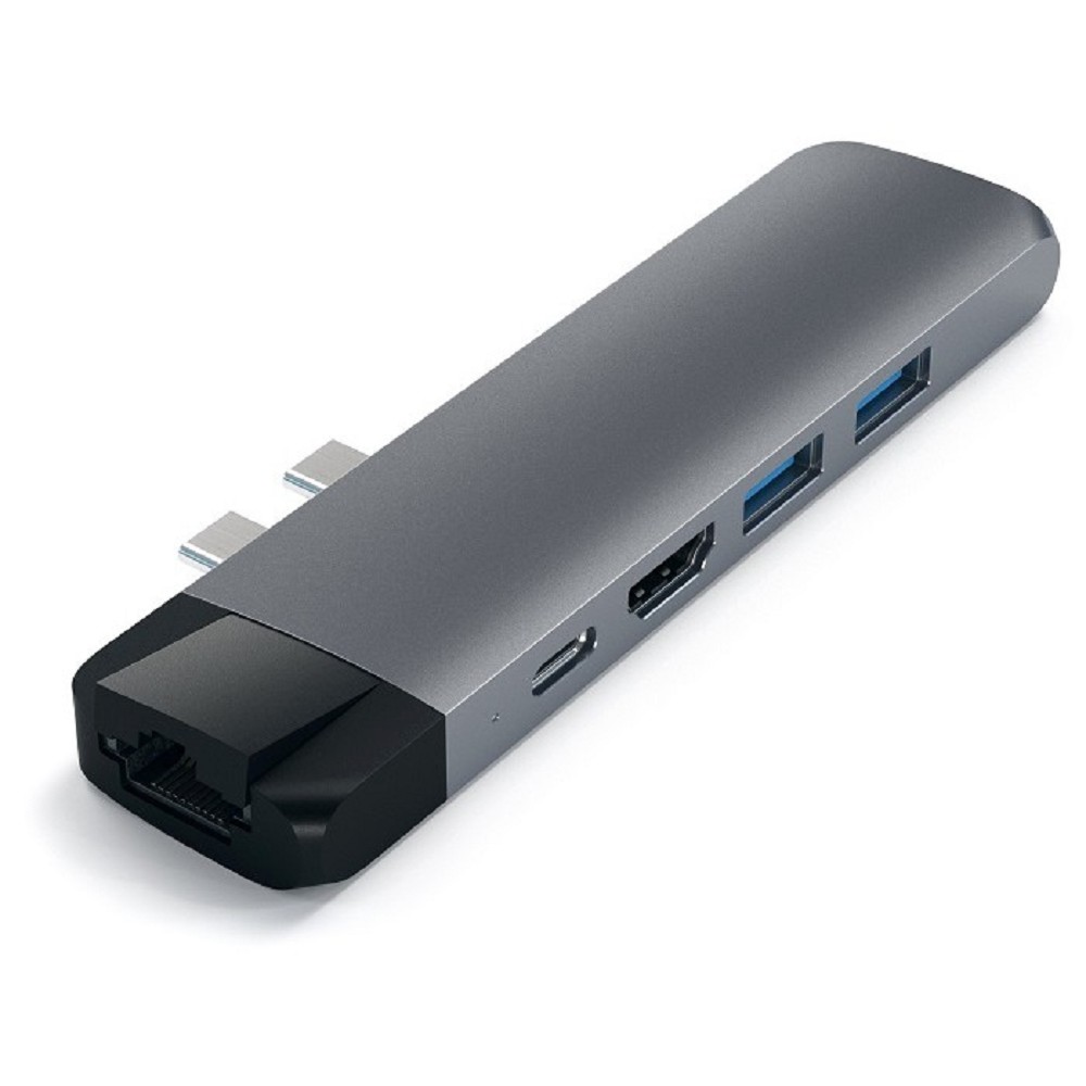 Satechi Аксессуар ST-TCPHEM Адаптер USB Aluminum Pro Hub with Ethernet & 4K HDMI . Цвет серый космос