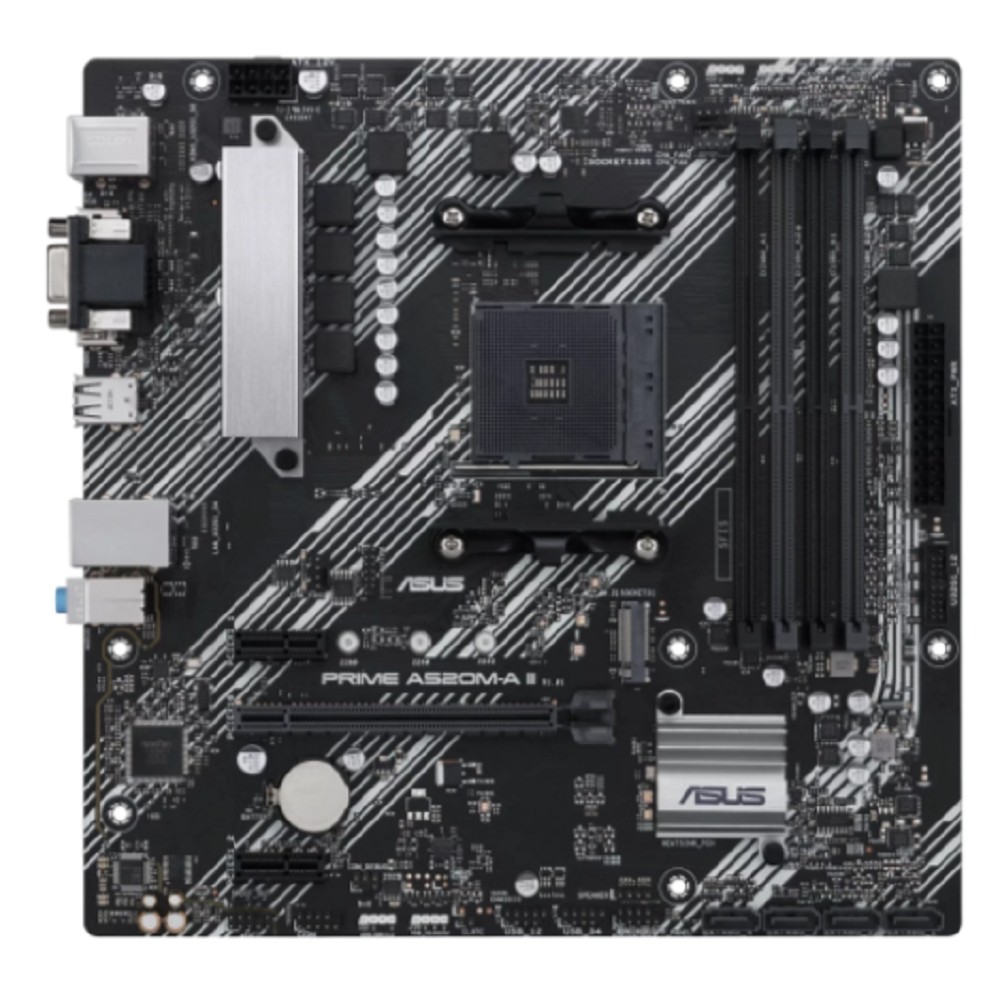 Asus Материнская плата PRIME A520M-A II CSM Socket AM5, mATX, 4xDDR4 128GB , VGA DP HDMI, 1xPCIe 3.0x16 2xPCIe 3.0x1, 4xSATA 6Gb s, 1 M Key, 1xLAN, 4, 4xUSB 3.0, 2xUSB 2.0