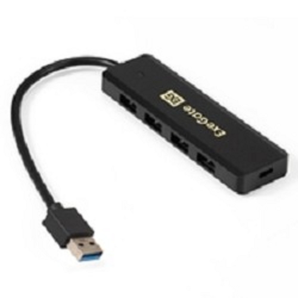 EXEGATE USB-концентраторы EX293980RUS USB-Хаб концентратор DUB-4P 1 кабель-адаптер USB3.0 --> 4xUSB3.0, Plug&Play, черный