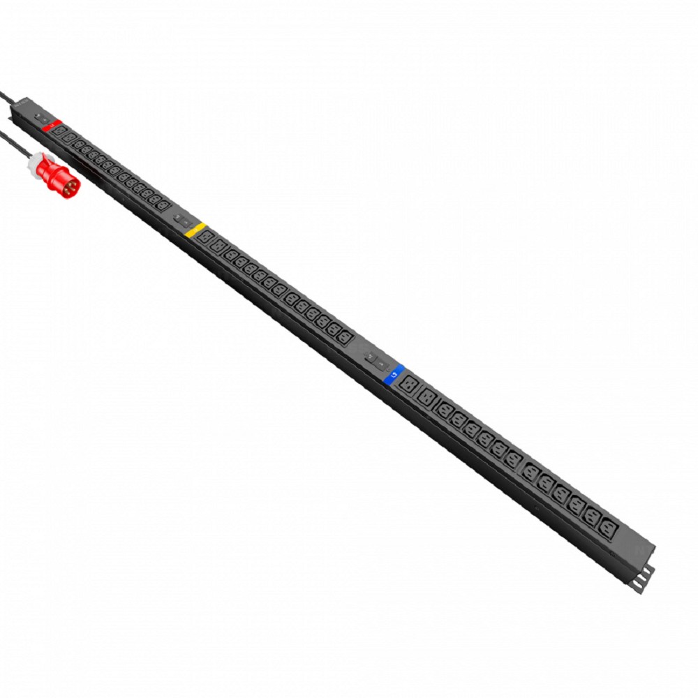 NTSS Блок розеток Блок распр.питания , Basic, 3ф16А, 11кВт, 3 гидр.авт., 36 С13, 6 С19, сталь, 3м каб., вил. IEC 60309 -PDU-KB413606-3015