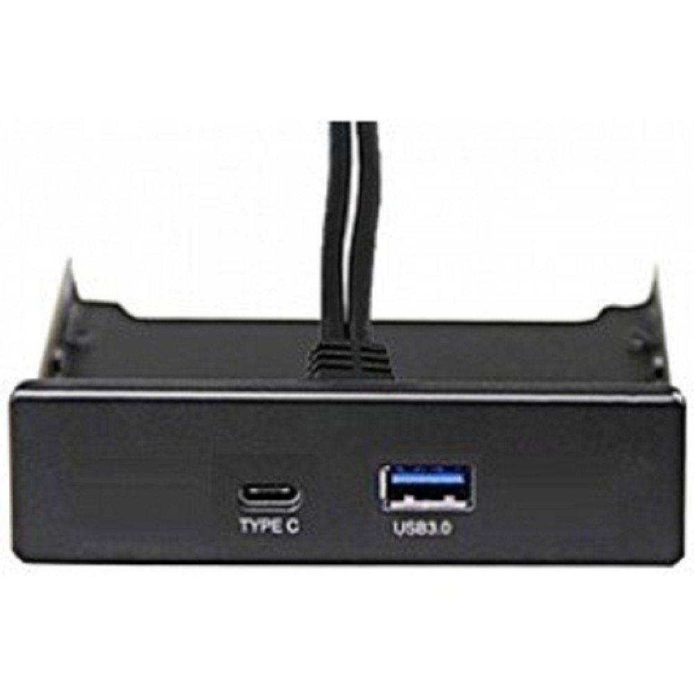 EXEGATE USB-концентраторы EX280447RUS Планка USB на переднюю панель U3H-617, 3,5", 1 USB3.0+1 TypeC, черная, подсоед-е к мат. плат
