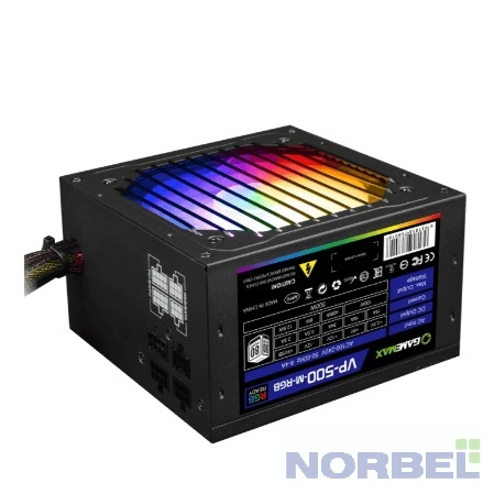 GameMax Блоки питания Блок питания ATX 500W VP-500-RGB-MODULAR 80+, Ultra quiet