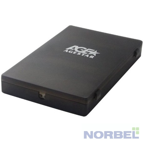 AgeStar Контейнер для HDD SUBCP1 BLACK Корпус Black Пластик USB 2.0 SATA Внешний бокс HDD SSD 2.5