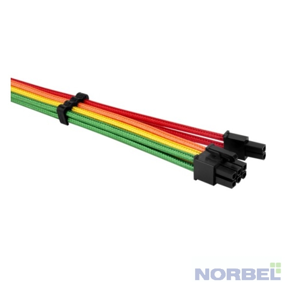 1STPLAYER Блок питания RB-001 Комплект кабелей-удлинителей для БП 1x24pin ATX, 2xP8 4+4 pin EPS, 2xP8 6+2 pin PCI-E premium cotton 350mm RAINBOW