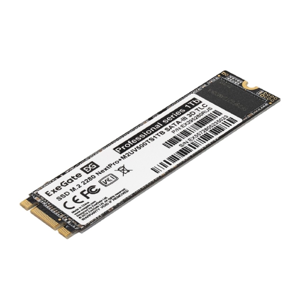 EXEGATE носитель информации SSD M.2 2280 1Tb NextPro+ M2UV500TS1TB SATA-III, 22x80mm, 3D TLC EX295280RUS