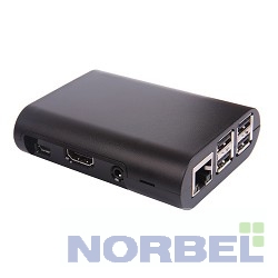 Raspberry Компьютер 41433 Корпус PI 3 PI 2 model B model B+ Black овальный, на винтах 41433