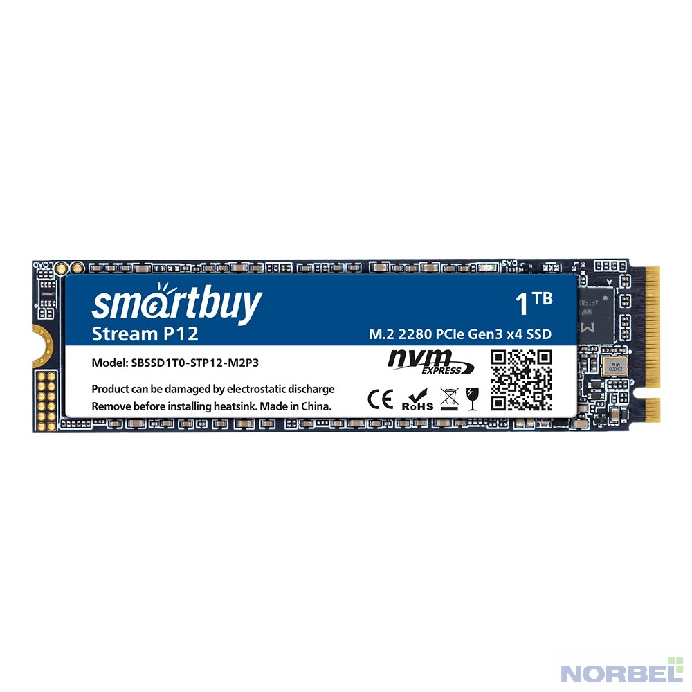 Smart buy накопитель Smartbuy M.2 SSD 1Tb Stream P12 SBSSD1T0-STP12-M2P3 NVMe PCIe3