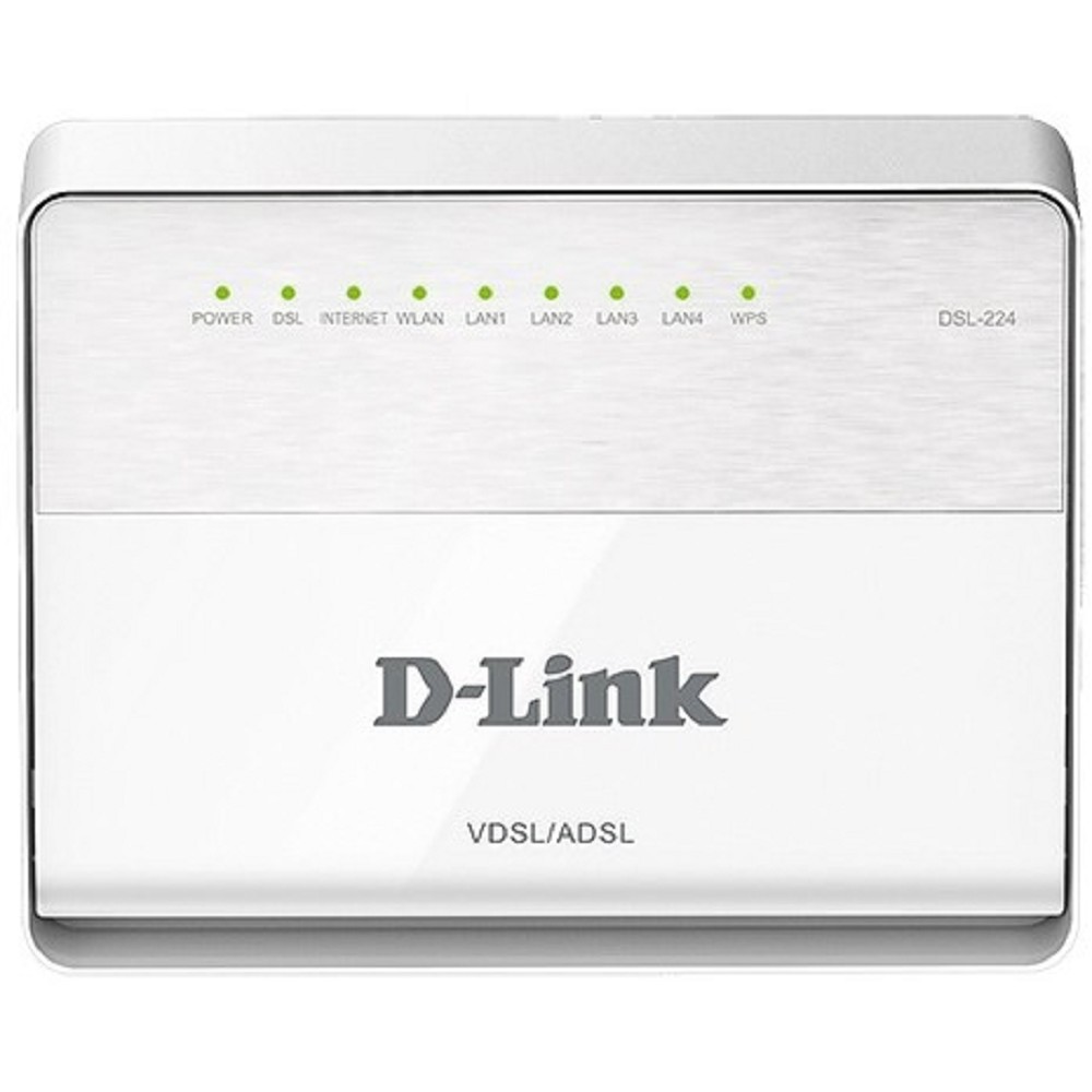 D-Link Модем DSL-224 R1A Беспроводной маршрутизатор VDSL2 с поддержкой ADSL2+