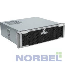 Procase Корпус EM338D-B-0 Корпус 3U Rack server case, дверца, черный, без блока питания, глубина 380мм, MB 12"x9.6"